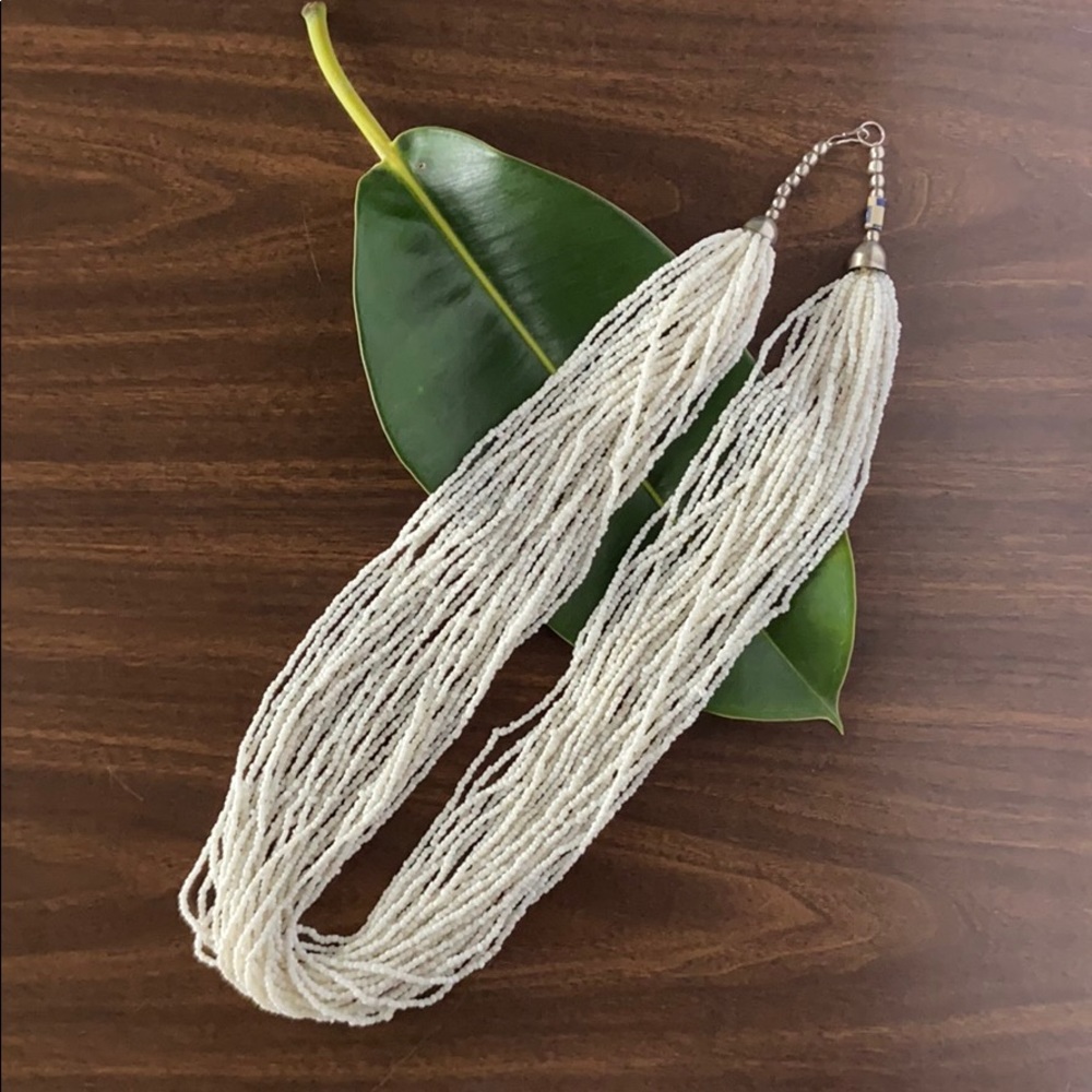 Vintage White Seed Bead Necklace
